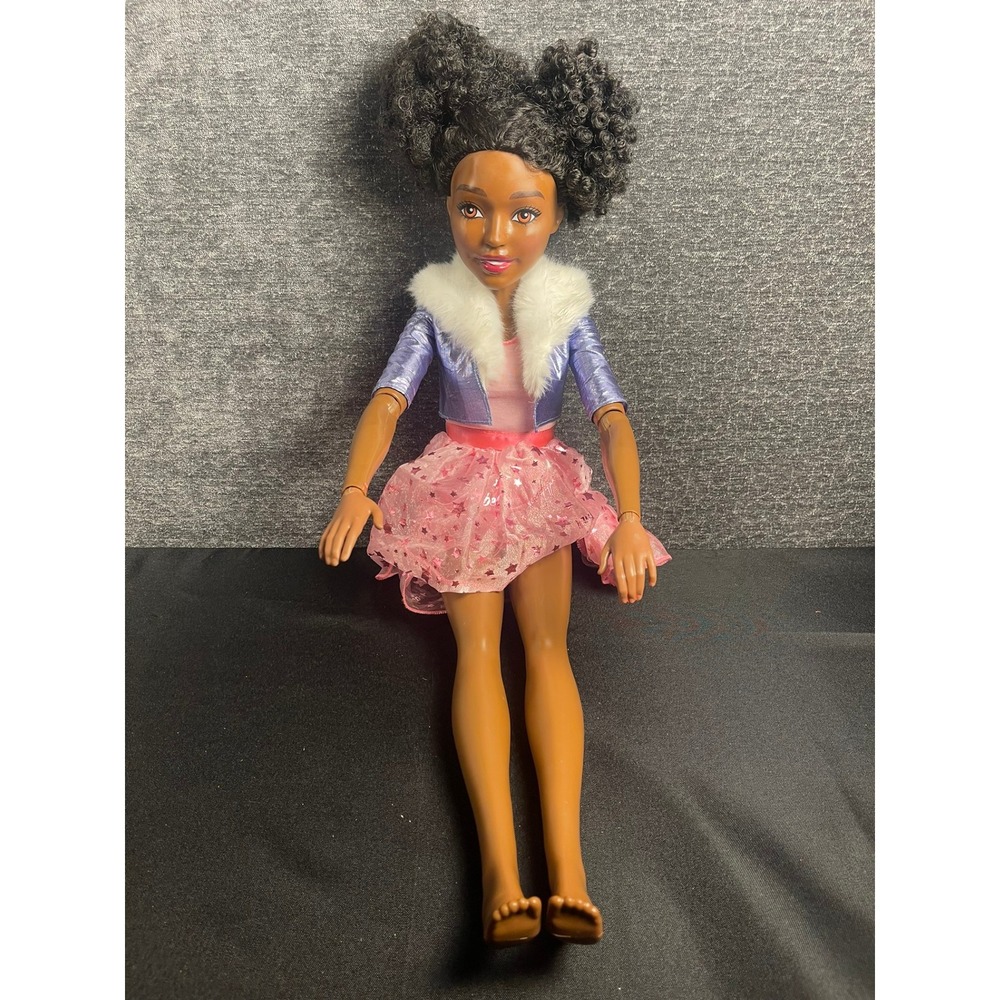 Mattel 28 inch Large Fashion Doll Black Curly Hair Pink Star Skirt 2030MT01
